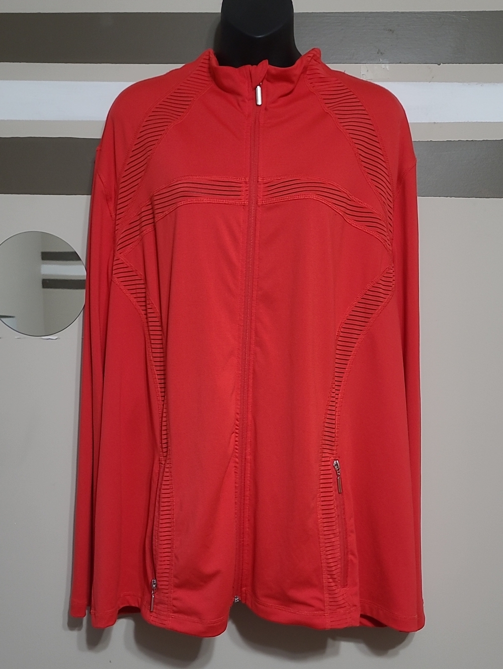 ⭐️ ACX Active Red Lightweight Activewear Full Zip-Up Jacket Sz 3X